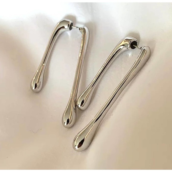NEW Earrings Water Drop Front Back Drippy Drop Silver Alexis Bittar STYLE S14 - Picture 1 of 4